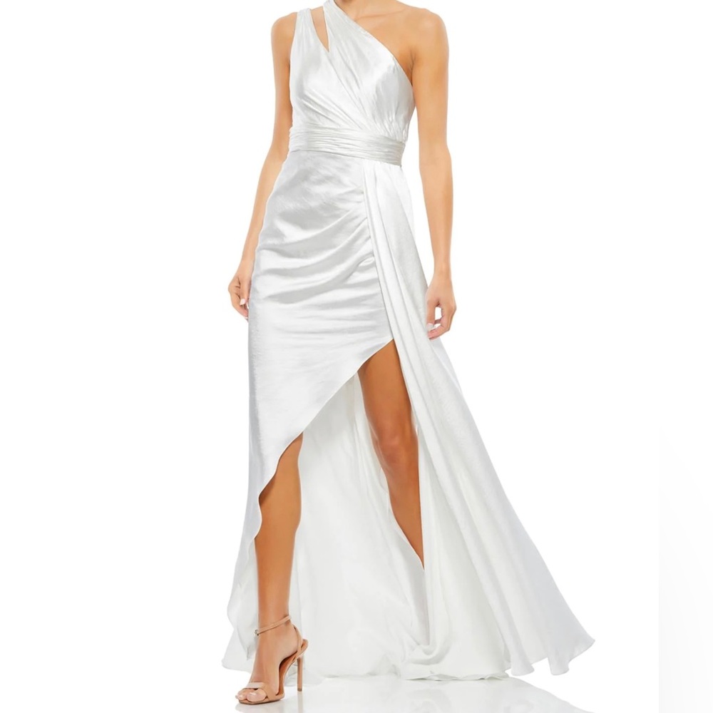 Ieena Mac Duggal Double Strapped Asymmetrical Dress